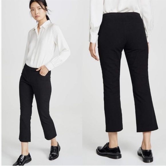Theory Erstina Mod‎ Twill Cropped Pant in Black Size 8 - Picture 1 of 8
